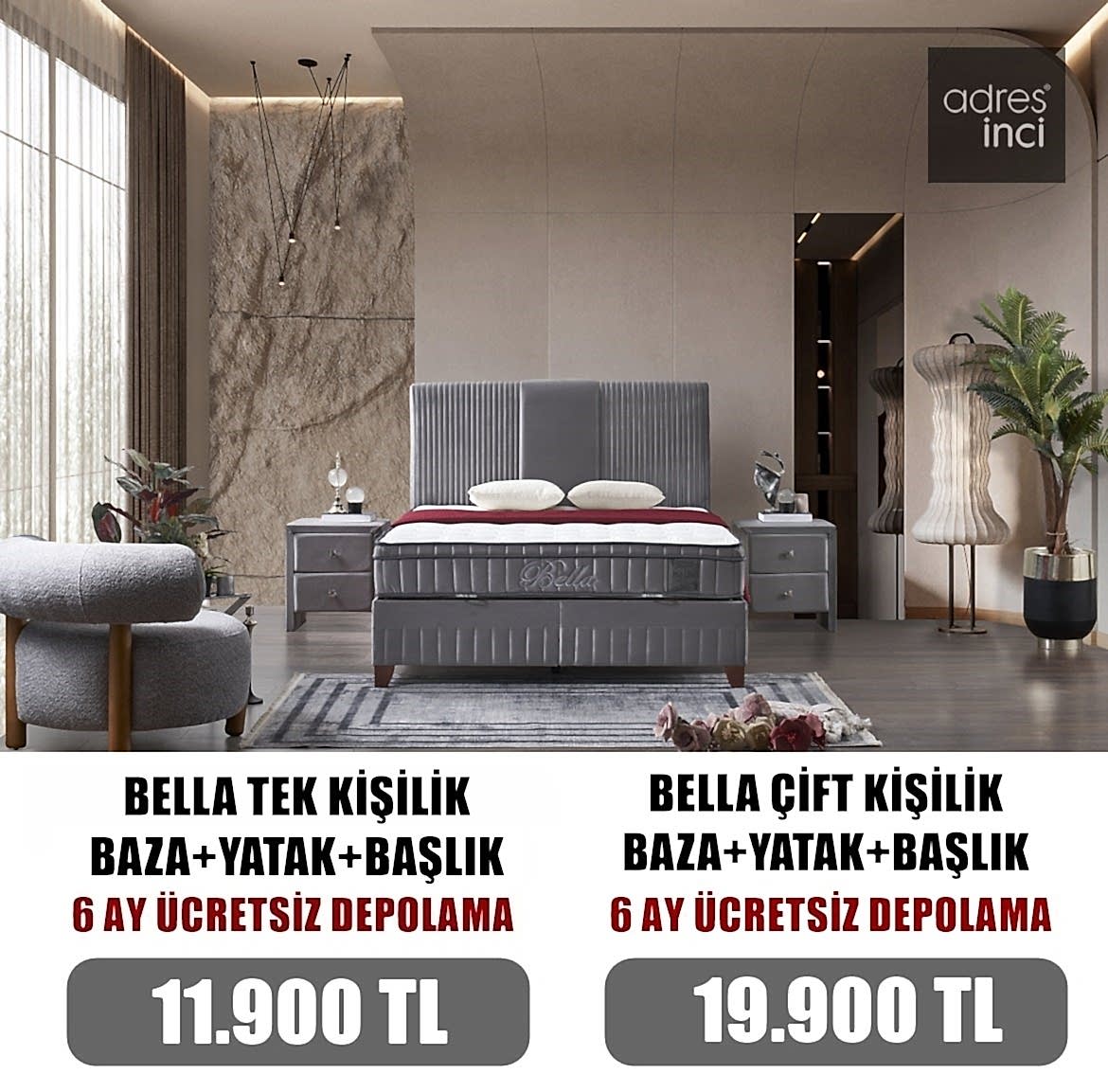 Bella Baza Yatak Başlık Set