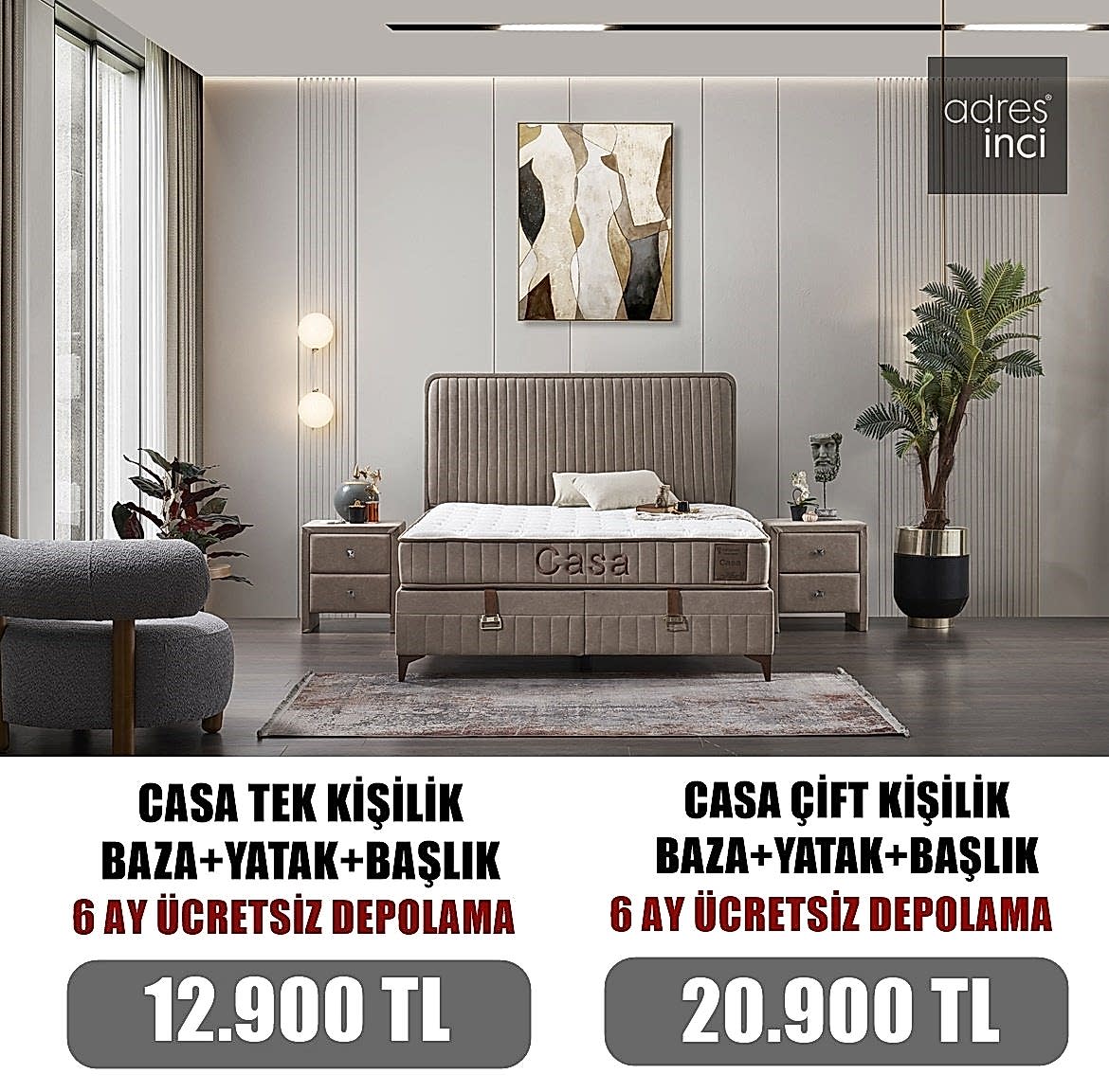 Casa Baza Yatak Başlık Set