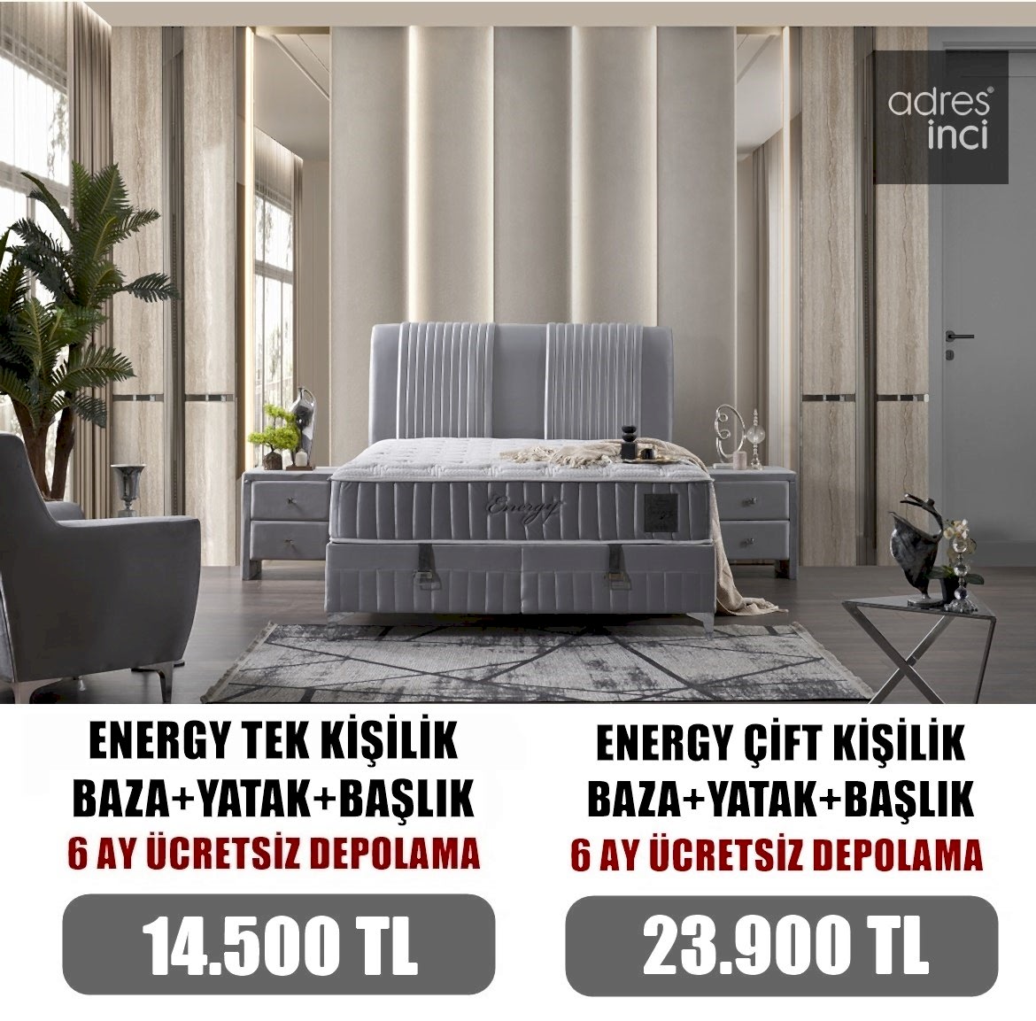 Energy Baza Yatak Başlık Set