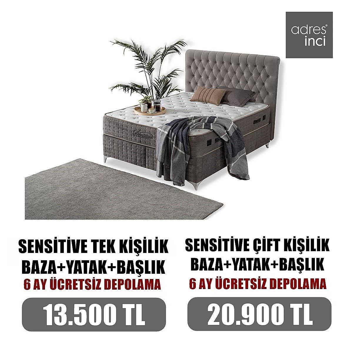 Sensitive Baza Yatak Başlık Set