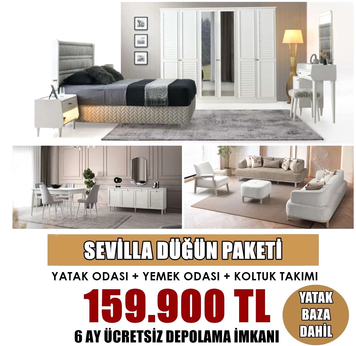 Sevilla Düğün Paketi (Yatak Baza Dahil)