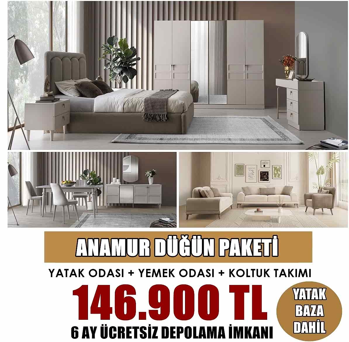 Anamur Düğün Paketi + Yatak Baza Dahil