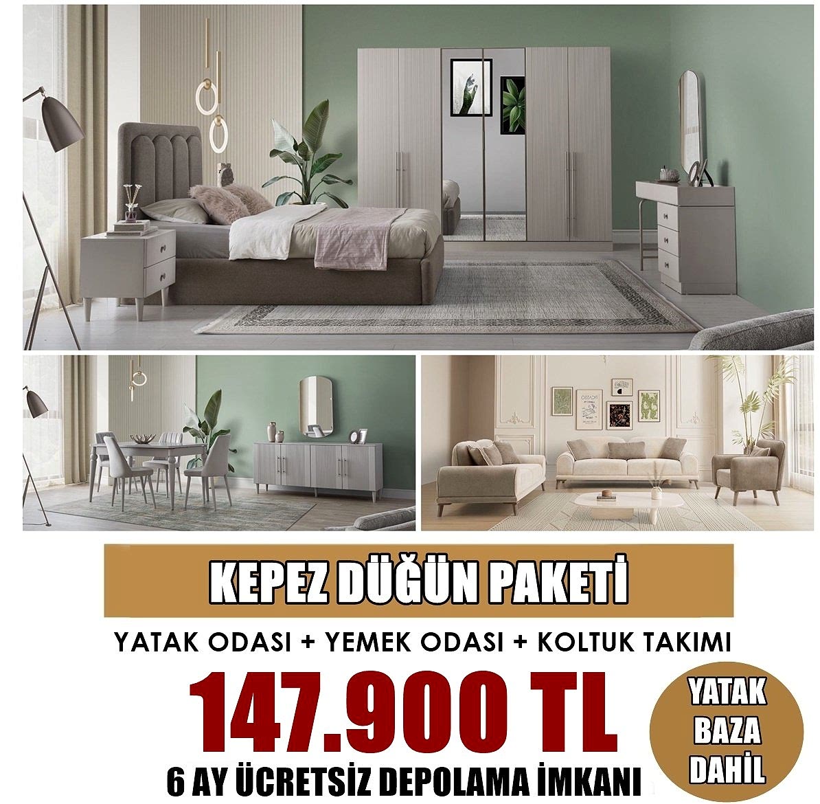 Kepez Düğün Paketi + Yatak Baza Dahil