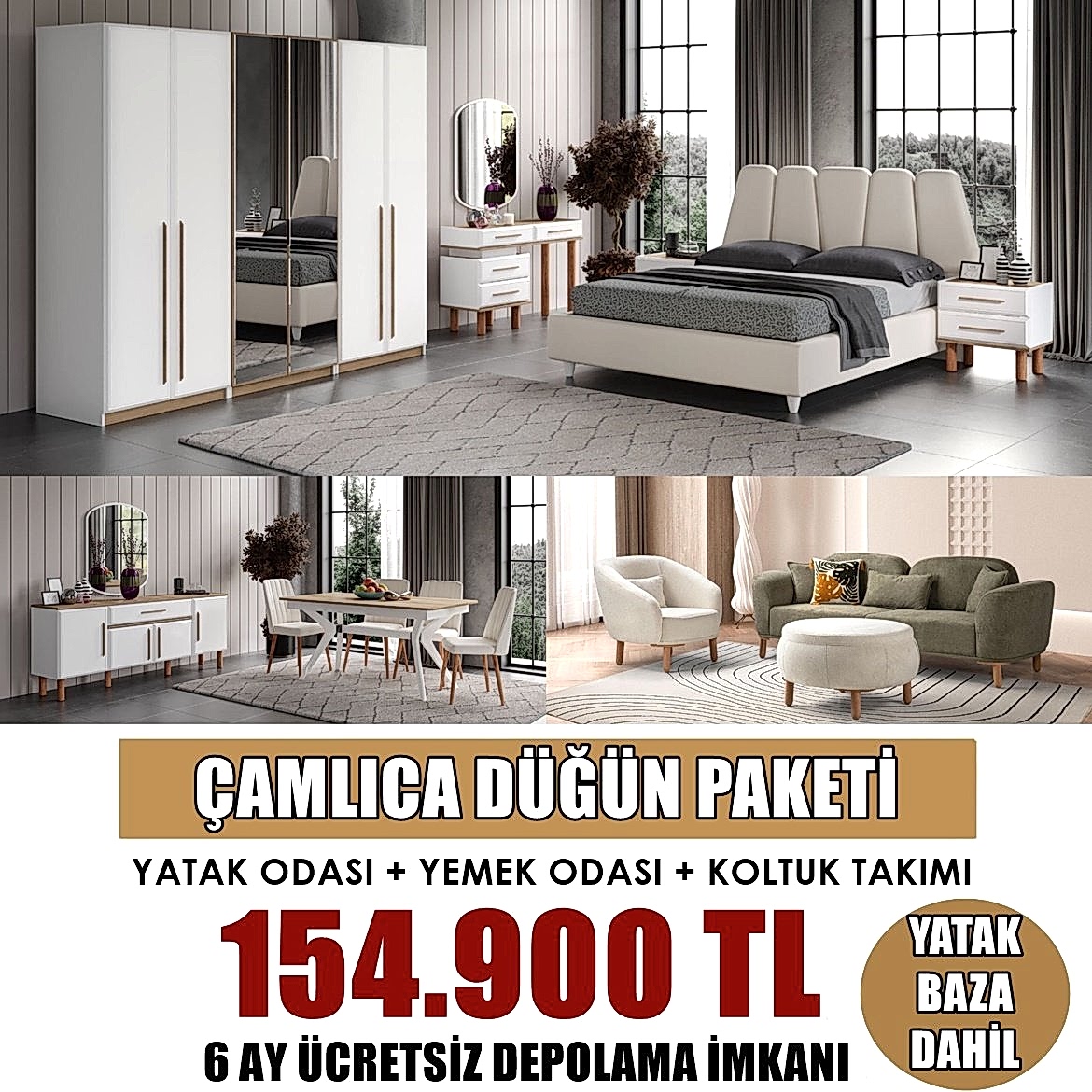 Çamlıca Düğün Paketi (Yatak Baza Dahil)